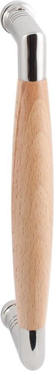 Deurgreep - RVS gepolijst - RVS - GPF - Binnendeur - ton model Ika 157mm RVS gepolijst met beukenhout