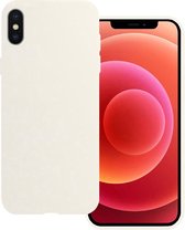 Hoes Geschikt voor iPhone X Hoesje Siliconen Back Cover Case - Hoesje Geschikt voor iPhone X Hoes Cover Hoesje - Wit