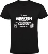Ik ben Maarten, elk drankje dat jullie me vandaag aanbieden drink ik op Heren T-shirt | drank | feest | jarig | verjaardag | vrijgezellenfeest | cadeau | kado