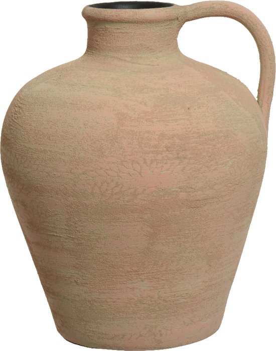 Vase Decoris modèle cruche - terre cuite - marron clair - D28 x H37 cm