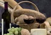 Fotobehang Wine And Bread | XXXL - 416cm x 254cm | 130g/m2 Vlies