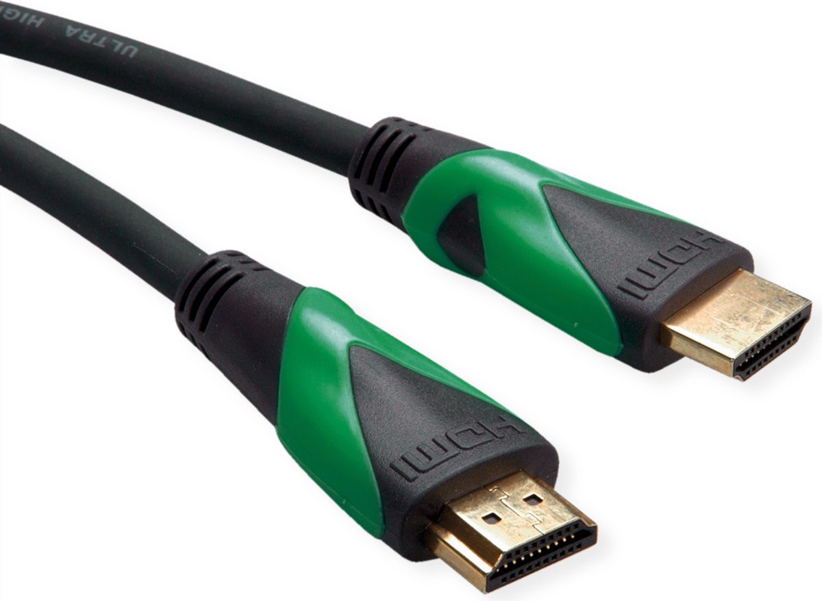 ROLINE GREEN ATC 8K HDMI Ultra HD Kabel met Ethernet, M/M, zwart, 1 m