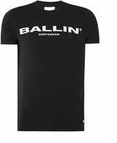 Ballin Amsterdam -  Heren Slim Fit  Original T-shirt  - Zwart - Maat S
