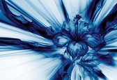 Fotobehang Abstract Art Blue | XL - 208cm x 146cm | 130g/m2 Vlies