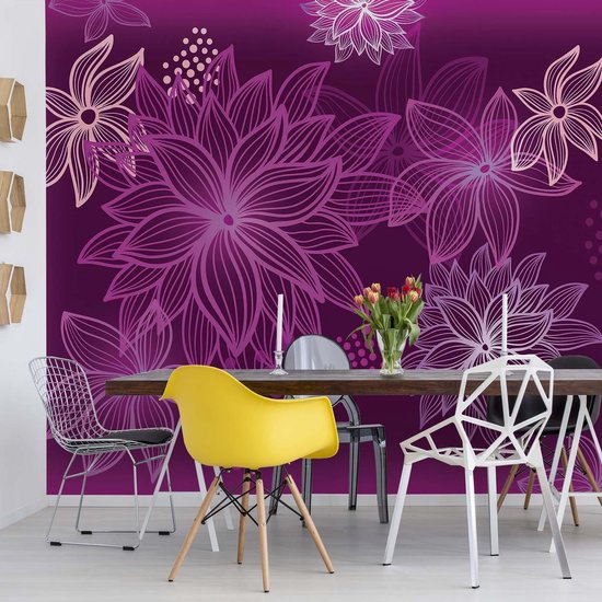 Papier peint Fleurs Forêt Nature | XXXL - 416 cm x 254 cm | Polaire 130g / m2