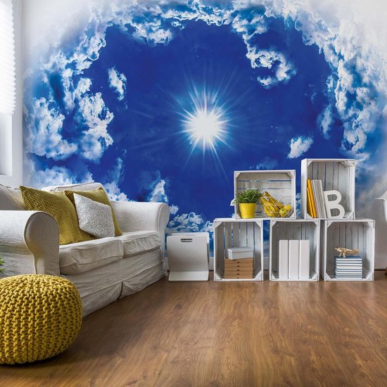 Papier peint photo Sky Clouds Sun Nature | XXL - 312 cm x 219 cm | Polaire 130g / m2