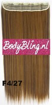 Clip in hair extensions 1 baan straight bruin / blond - F4/27