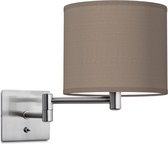 Home Sweet Home wandlamp Bling - wandlamp Swing inclusief lampenkap - lampenkap 20/20/17cm - geschikt voor E27 LED lamp - taupe