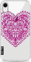 Casetastic Apple iPhone XR Hoesje - Softcover Hoesje met Design - Doodle Heart Print