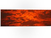 PVC Schuimplaat - Rode Gloed in Lucht door Complete Zonsverduistering - 60x20 cm Foto op PVC Schuimplaat (Met Ophangsysteem)