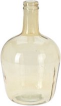H&S Collection Bloemenvaas San Remo - Gerecycled glas - geel transparant - D19 x H30 cm - Fles vorm