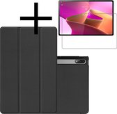 Hoesje Geschikt voor Lenovo Tab P12 Pro Hoesje Case Hard Cover Hoes Book Case Met Screenprotector - Zwart