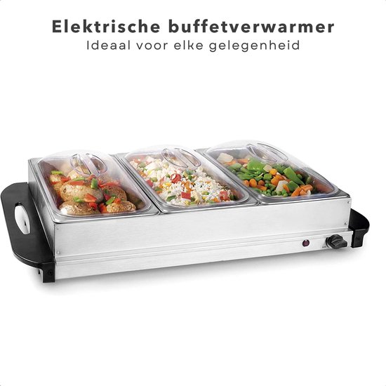 Cheqo® Buffetwarmer - Warmhoudplaat - Voedesel Warmhouden - Voedsel  Verwarmer -... | bol.com