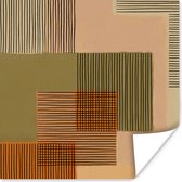 Poster Abstract - Lijnen - Kubus - Patchwork - 100x100 cm XXL