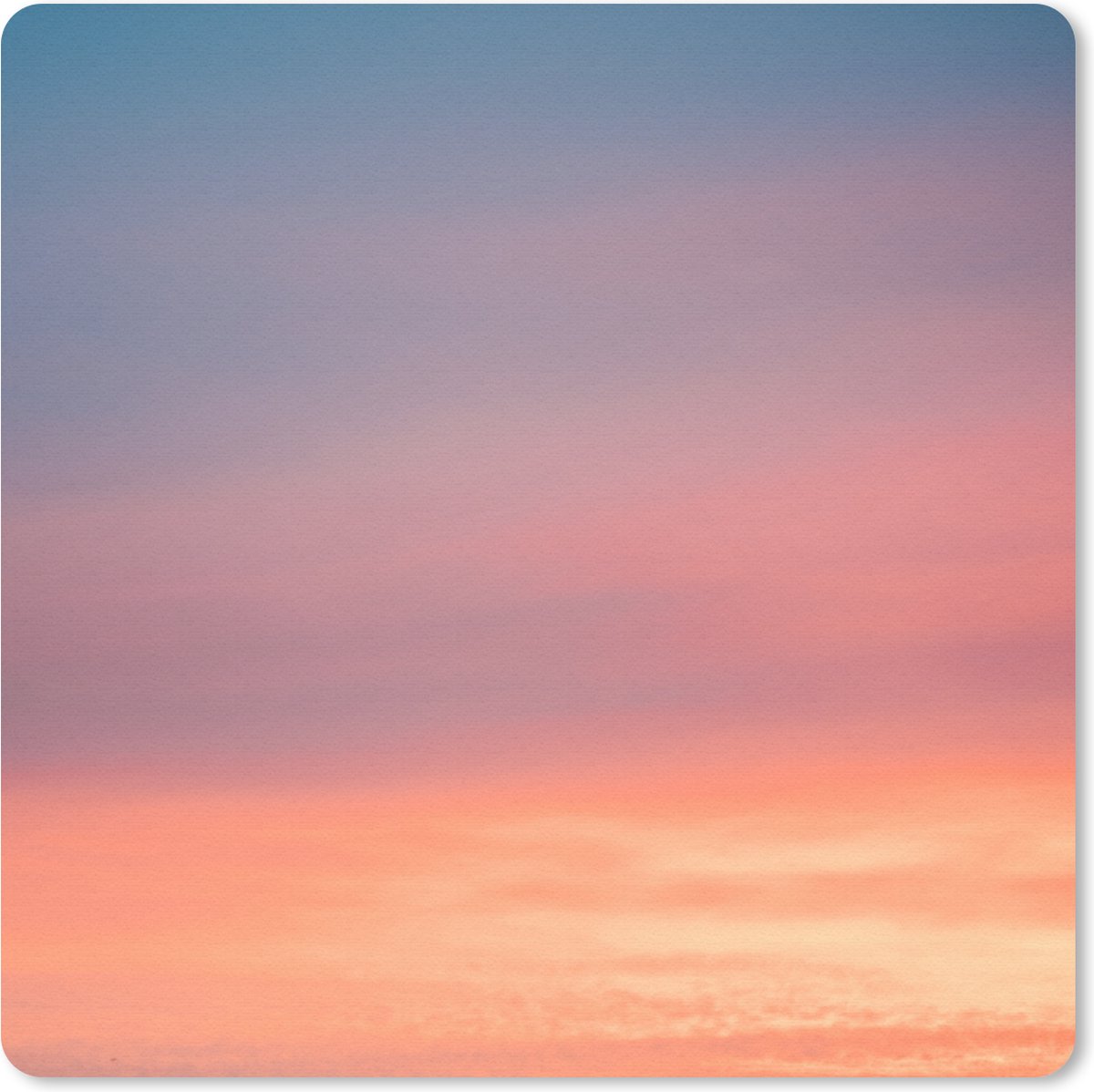 Muismat 20x20 cm - Mousepad Zon - Lucht - Wolken - Roze - Muismatten