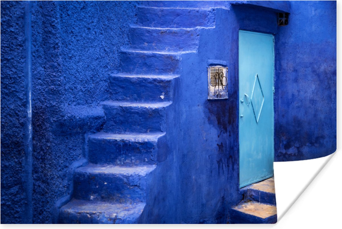 Architectuur - Blauw - Trap - Deur
