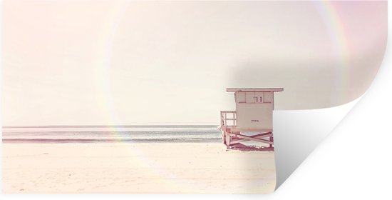 Muurstickers - Sticker Folie - Strand - Hut - Zon - Zee - Zomer - 120x60 cm - Plakfolie - Muurstickers Kinderkamer - Zelfklevend Behang - Zelfklevend behangpapier - Stickerfolie