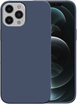 Smartphonica Siliconen hoesje voor iPhone 12 Pro Max case met zachte binnenkant - Donkerblauw / Back Cover geschikt voor Apple iPhone 12 Pro Max