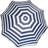 Parasol - bleu/blanc - rayé - D120 cm - protection UV - sac de transport inclus