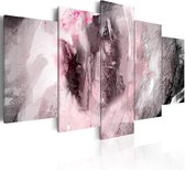 Schilderij - Roze Diepte, 5luik