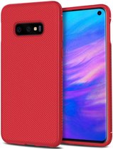 Samsung Galaxy S10E Twill Slim Texture Back Cover Rood