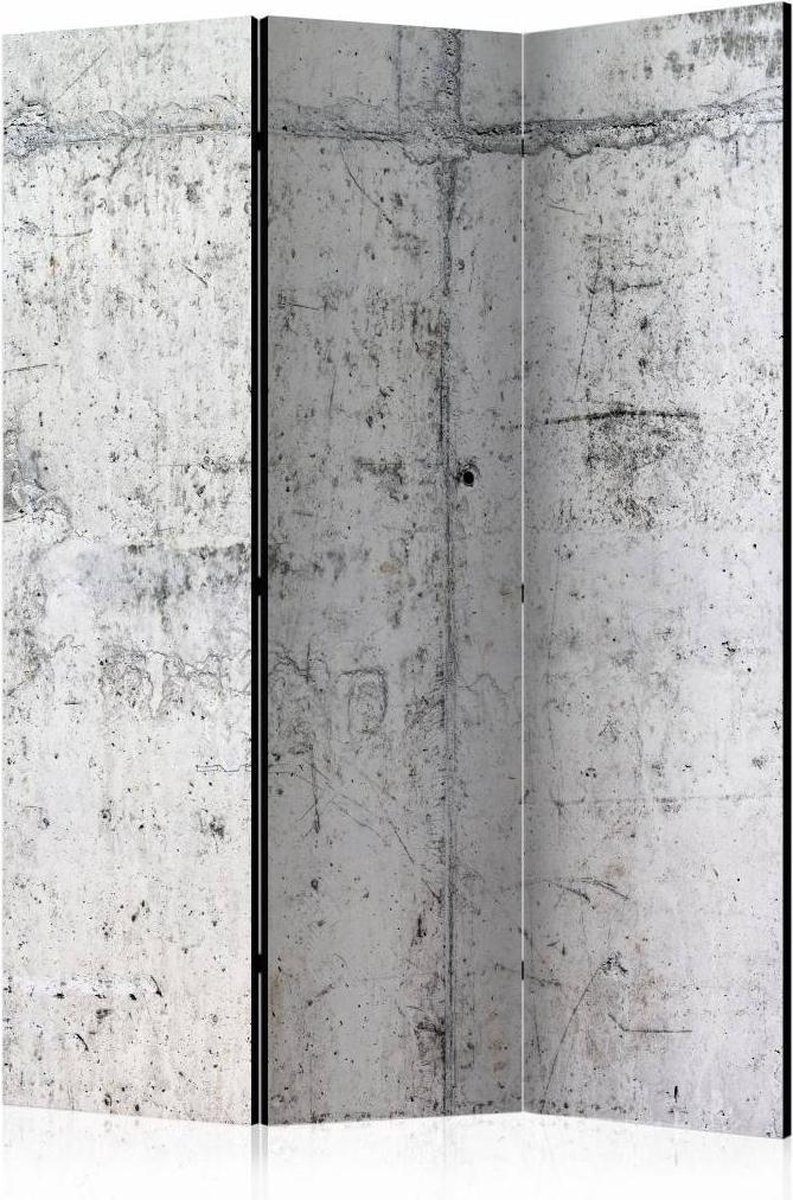 Vouwscherm / Kamerscherm - Betonnen muur 135x172cm, gemonteerd geleverd , dubbelzijdig geprint