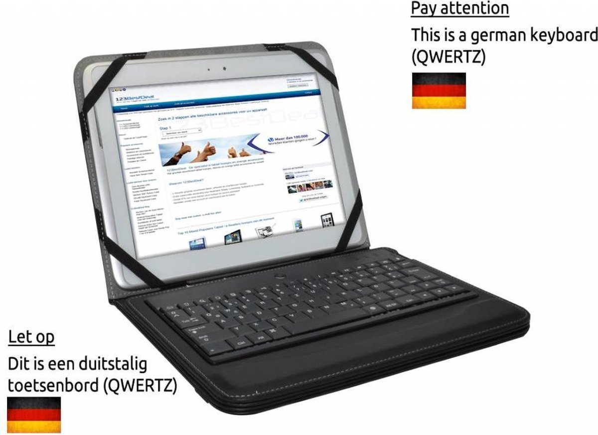 QWERTZ DEUTSCHE Tablet Tastatur Tasche (Bluetooth Keyboard Case) - 9.7 inch Universeel