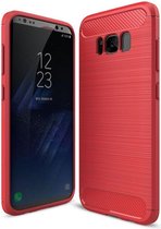 Samsung Galaxy S8 Geborsteld TPU Hoesje Rood