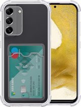 BixB bumper case Hoesje Geschikt voor Samsung Galaxy S22 hoesje met pashouder transparant siliconen Anti Shock cover