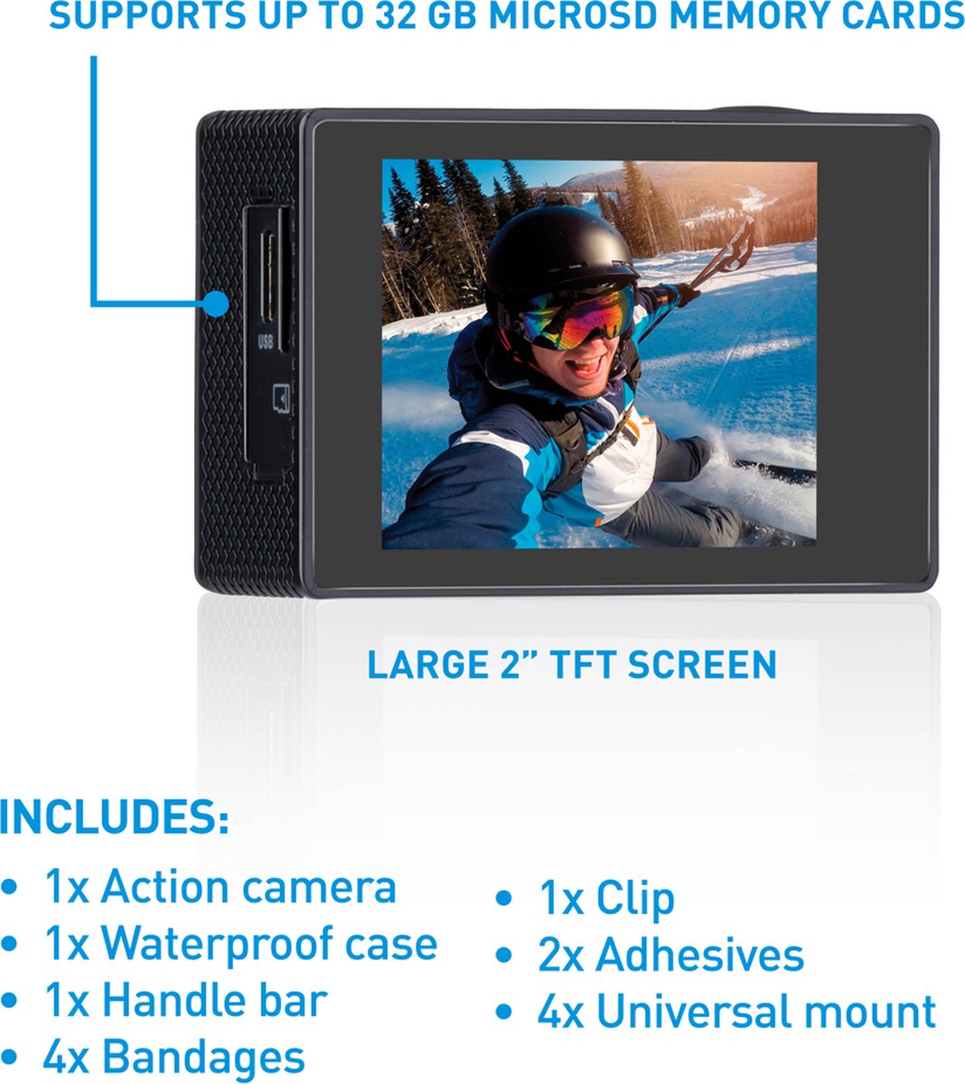 GRUNDIG Caméra D'action HD720P - Caméra Sous-Marine - Étanche