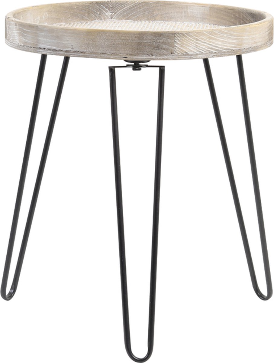 Bijzettafel KENZIE - Ø45x52.5cm - Bruin