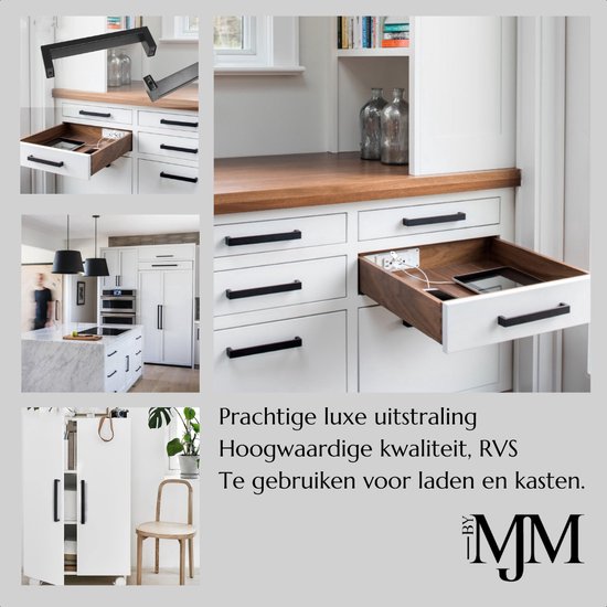 Handgreep zwart 128 mm - Strak - Handgreep kast - Handgrepen voor deurtjes - Deurgreep - Meubelgreep - Handgreep Zwart - meubelgrepen - handgreep keukenkastjes - Greep Zwart - Meubelbeslag - handgreep badkamer - schroeven