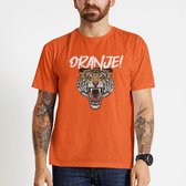 Oranje Koningsdag T-shirt - MAAT L - Heren Pasvorm - Oranje Tiger