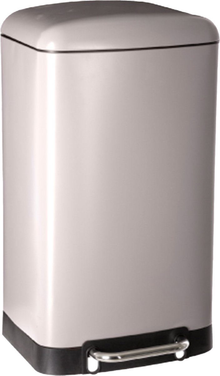 Goedkoopste 5Five Prullenbak/pedaalemmer - taupe - metaal - 30 liter - 34 x 32 x 61 cm - keuken