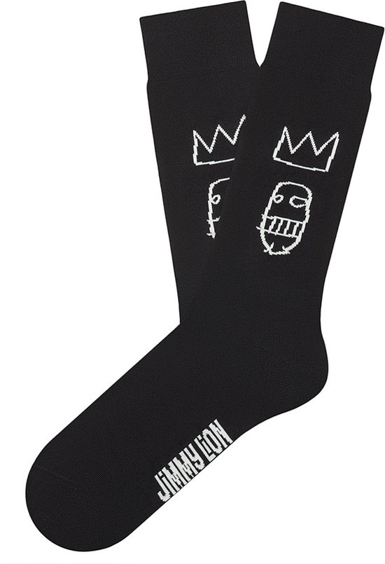 Jimmy Lion sokken basquiat sugar ray robinson zwart (Basquiat) - 41-46