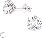 Aramat jewels ® - Oorbellen rond roze ab 925 zilver zirkonia 7mm