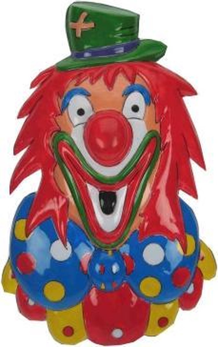Wanddeco clown met groene hoed