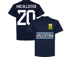 Argentinië Mac Allister 20 Team T-Shirt - Navy - M
