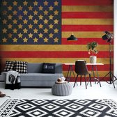 Fotobehang - Vlies Behang - Vlag van Amerika - Verenigde Staten - 254 x 184 cm
