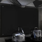 vidaXL - Spatscherm - keuken - 90x60 - cm - gehard - glas - zwart