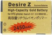 2450 mAh hoge capaciteit gouden batterij voor HTC Desire S / Desire Z / G12 / S510e / G11 / BB9610