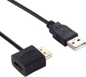 HDMI vrouwtje + HDMI mannetje naar USB 2.0 mannetje Connector Adapter kabel, Kabel lengte: 50cm