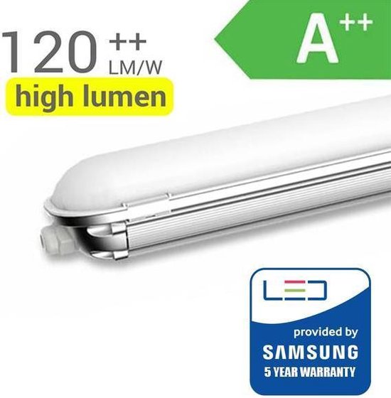 INTOLED - LED TL Armatuur - 70 Watt - 8400 Lumen - IP65 - 150 cm -  6000K Daglicht wit