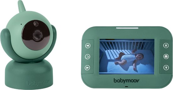 Babyphone Vidéo Babymoov YOO Twist - Caméra 360°, Ecran 3.5'', Sans Onde, Portée 300m