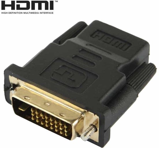 DVI-D 24 + 1 Pin Male naar HDMI 19 Pin Female Adapter voor Monitor / HDTV |  bol.com