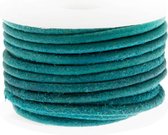 DQ Leer Rond (2 mm) Turquoise (5 Meter)