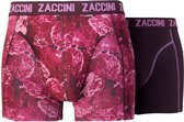 Zaccini - 2-Pack Boxershorts - Uni - Bloemen - Donker Paars