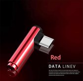Mini USB Type C Audio Adapter Type-C mannelijk naar 3.5 MM Jack female Converter Hoofdtelefoonkabel voor Samsung LG Xiaomi Google Nexus (rood)