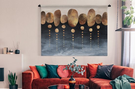 Tapisserie - Tissu mural - Or - Abstrait - Luxe - 180x135 cm - Tapisserie