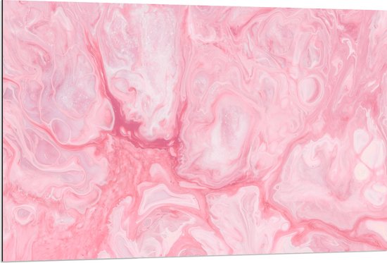 Dibond - Patroon in Roze Kleur - 120x80 cm Foto op Aluminium (Met Ophangsysteem)